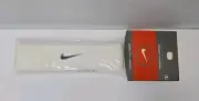 2001 Vintage Nike Headband White w/ Blue Nike Swoosh Logo Sweatband AC9055 102