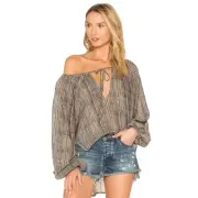 ONE TEASPOON Chelsea Off Shoulder Oversized High Low Top Size Small