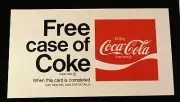 Vintage FREE Case of COKE Punch Card with Old Coca-Cola Logo