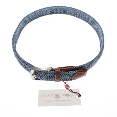 Luciano Barbera NWT Braided Elastic Belt Size 90 (US 34) in Blue w/ Brown