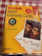 Kodak Inkjet Greeting Card Sets Matte Half-Fold White 20 Cards With Envelopes