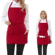 Aprons for Women with 3 Pockets, Server Apron, Aprons for One Size Red, 2 Pack