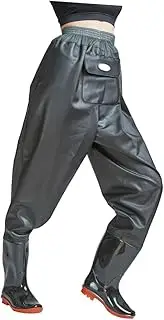[WHAMVOX] Breathable Wader Pants Half Body Fishing Pants Non-Slip Sole PVC Rubber Comfortable for Outdoor Adventures