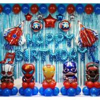 在飛比找蝦皮購物優惠-48入復仇者聯盟生日派對用品裝飾品超級英雄生日氣球佈置套裝