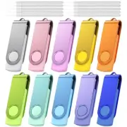 10-Pack 16GB USB 2.0 Flash Drives Bulk Memory Stick Swivel Thumb Drives 16 GB...