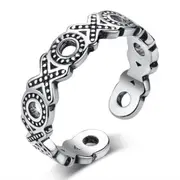 4PCS Copper Jewelry Woman Ring Retro Hollow Opening Size Adjustable Ring