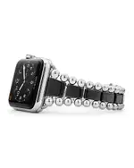Lagos Smart Caviar Black Ceramic Apple Watch Bracelet, 42-44mm