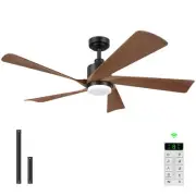 52" Ceiling Fan with LED Light & Remote Control - Reversible DC Motor, 5 Blad...