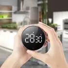 AU Black Self-Regulating Rotating Timer Magnetic Led Mute Timer Kitchen