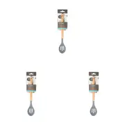 3PK Topchef Non Stick Silicone Slotted Spoon w/ Wood Handle Kitchen Utensil