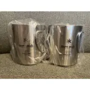 snowpeak.Stainless steel double wall mug.450ml capacity.Set of 2.Brandnew,unused