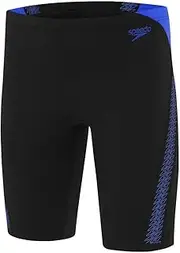 [Speedo] Men's Hyperboom Splice Jammer, Black/Cobalt Pop, 38