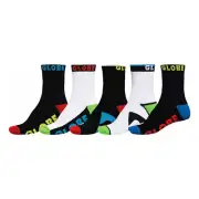 Globe Destroyer Crew 5 Pack Socks 2-8 Boys in Multi - Size OSFA -Multicoloured