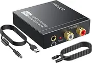 PROZOR Digital to Analog Converter 192KHz DAC Digital SPDIF Optical to Analog L/R RCA Converter Toslink Optical to 3.5mm Jack Audio Adapter for PS3 Xbox HD DVD PS4 Amps Apple TV Home Cinema