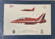 RAF RED ARROWS HAWK T1A XX237 SIGNED BY ALL THE SQUADRON FRAMED PRINT 2005 RARE
