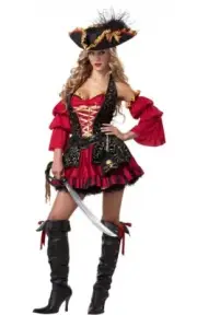 SEXY SPANISH PIRATE ADULT WOMENS WENCH FANCY DRESS HALLOWEEN COSTUME