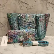 NWT Brahmin Frisky Montego Set Small Ashlee Satchel Bag & Veronica Wallet Tassel