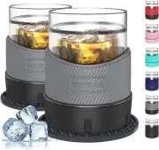 Plastic Whiskey Cooling Cup 2 Set Ice Chilling Liquor Glasses for Bourbon Scotch