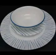 Corelle Vitrelle Nautical Striped 18pc Dishware Set, White/Blue (1146961)