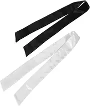 CLISPEED 2pcs Adjustable Soft Blindfold for Travel Napping Meditation Lightweight Black White Sleep Masks Light Blocking Eye Covers for Restful Sleep