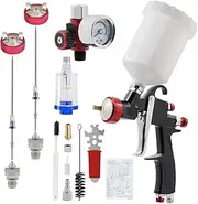 R500 LVLP Spray Gun Car Paint Gun with 1.3/1.5/1.7mm Nozzles, Air Regulator & Water Oil Separator with Paint Sprayer Accessories for All Auto Paint & Home (Black)