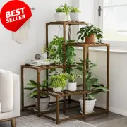 4-Tier Wooden Plant Stand Corner Shelf for Indoor/Outdoor Plants