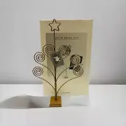NOS Brass Metal Photo Wire Frame Tree 7 Note Card Display Holder Desk New