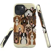 For iPhone 15 Plus Case, Shielding Cover, Seamless Dogs