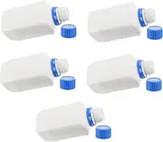 DECOMELODY 5Pcs Wide Mouth Plastic Bottle Transparent Square Laboratory Liquid Storage Container for Home School Hospital Use and Practical