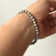 Aletai Iron Meteorite Etched Perfect Bracelets Handmade Original Color Beads 6mm
