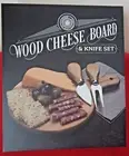 Hammer & Axe Acacia Wood Cheese Board & Knife Set with Decorative Book Box NEW
