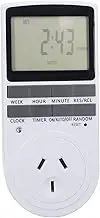 24 Hour Digital Timer Outlet, 7 Day Programmable Timer Indoor, On/Off Programs Electrical Plug Timer, Timed Power Switch for Aquarium, Grow Light, Fan, Pets, Home, Kitchen (AU