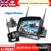 Digital Wireless 7" quad Monitor DVR Backup Camera for RV Trailer Van Reversing