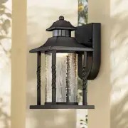Westray Mission Outdoor Wall Light Fixture Black LED Dusk to Dawn 11 1/2" Porch