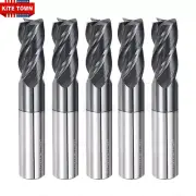 5Pcs 4 Flute 1/2" x 1" x 3" End Mills Solid Carbide AlTiN Coated CNC Bit