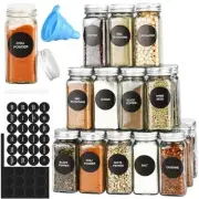 DkOvn 24pcs Glass Spice Jars, 4oz Empty Spice Jars with Metal 24pcs 4oz Set