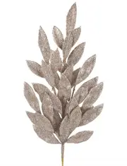 Champagne Glitter Laurel Leaf Christmas Tree Pick 60cm