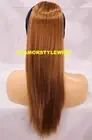 PONYTAIL HAIR PIECE EXTENSIONS LONG STRAIGHT LAYERED DRAWSTRING AUBURN #27 NWT
