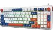 96% Wired Gaming Keyboard,Light Up Creamy Computer Keyboard with Number Pad & Volume Knob,Ergonomic Quiet Silent USB Keyboard for PC Desktop Games Office