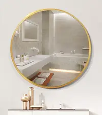 在飛比找松果購物優惠-圓鏡 鏡子 60CM 化妝鏡 浴室鏡 裝飾鏡 臥室鏡 玄關鏡