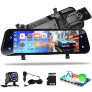 Rear View Mirror With Wireless Carplay and Android Auto - 9.66 Inch IPS Touch...