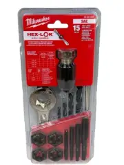 Milwaukee SAE Tap and Die Set w/Hex-LOK 2-in-1 Handle 15-Piece 49-22-5602