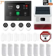 4G+Wifi App 7-inch Touch Screen Wireless Home Security DIY House Alarm System