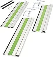 Genesis 3 Piece Plunge Saw Track Rip Guide Assembly Kit for GCS545C 5.8 Amp 4.5" Control Grip Saw and GPCS535CK Plunge Saw