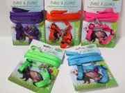 2 Small ferret adult adjustable nylon walking harness lead 16-23cm PINK ORANGE