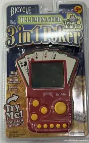 Illuminated Bicycle 3 in 1 Poker Electronic Handheld LCD Travel Game 30680 NEW