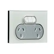 Clipsal Saturn Series Two Powerpoint With Extra Switch 10Amp Horizontal Ocean Mist - 4025X-OM