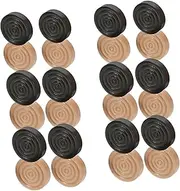 SOPOTUTU 24pcs Wooden Chess and Checkers Game Pieces Round Threaded Design for Easy Handling Construction Compatible Various Board Games Aesthetic and Functional Gaming Accessories