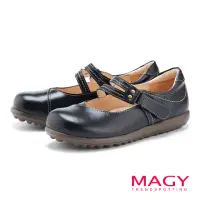 在飛比找momo購物網優惠-【MAGY 瑪格麗特】樂活舒適 真皮Q軟厚底包鞋(黑色)