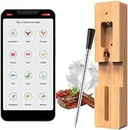 PTEROMYS Smart Wireless Meat Thermometer-Bluetooth digital Thermometers with APP Control ，IPX7 Waterproof Cooking Meat Oven Thermometer ，Probe Lasts Up to 16 Hours for BBQ Oven Grill Smoker Rotisserie